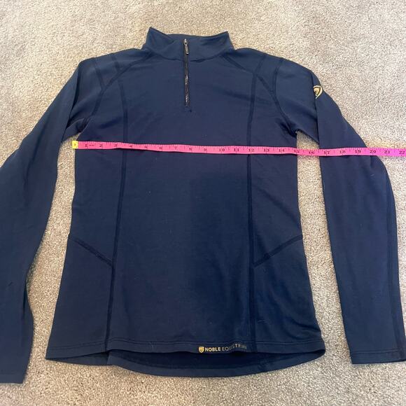 Noble Equestrian Women's Lightweight Wool Quarter Zip Dark Blue Size XXS - Picture 8 of 8